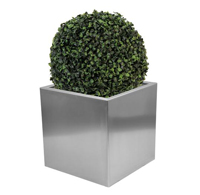 Mc-Bambus Blumenkbel aus Edelstahl gebrstet - Blockform 30 cm